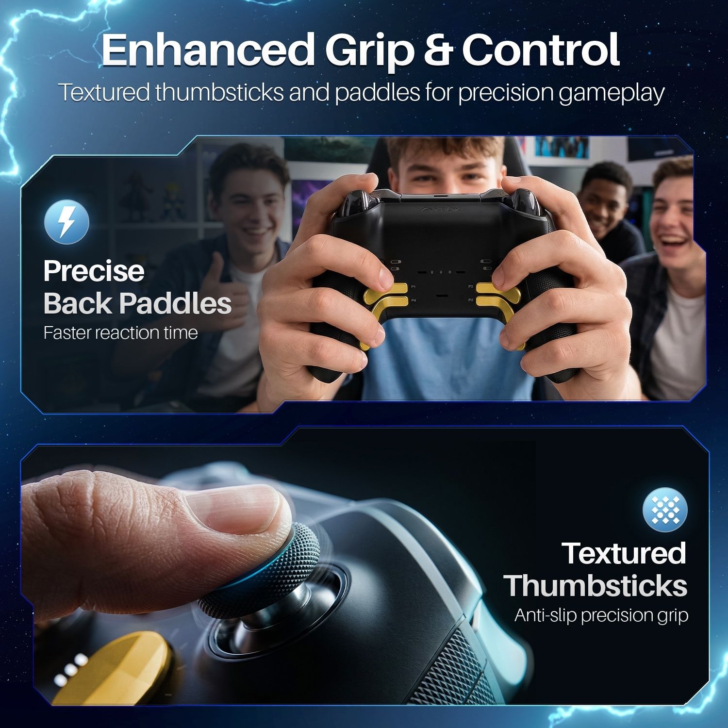 TNP 5 in 1 Elite Controller Paddles for Xbox One Elite Series 2 - Replacement Metal Stainless Steel Paddles Trigger & D-Pad Parts Accessories Compatible with Xbox Elite Controller Series 2 Core, Gold