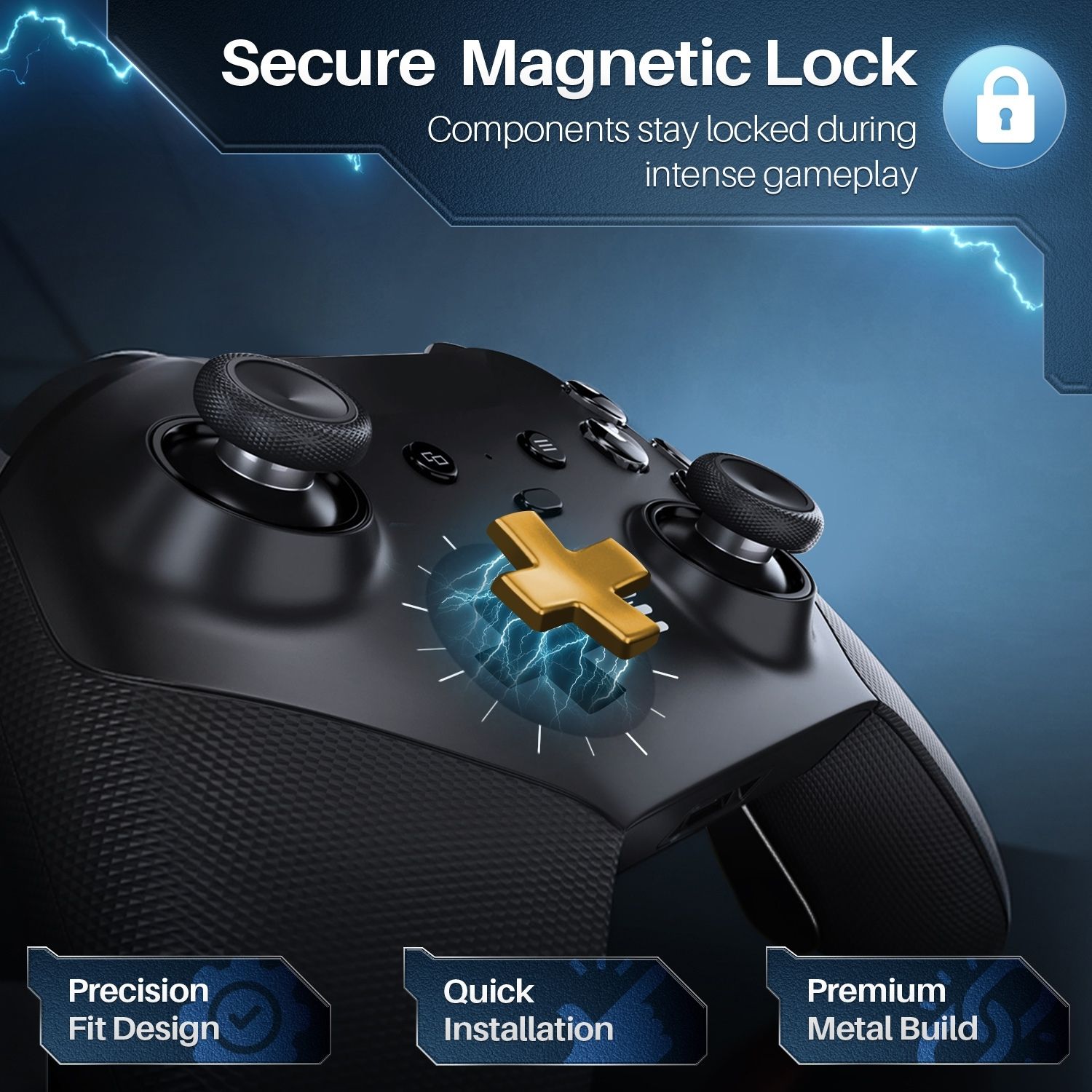 TNP 5 in 1 Elite Controller Paddles for Xbox One Elite Series 2 - Replacement Metal Stainless Steel Paddles Trigger & D-Pad Parts Accessories Compatible with Xbox Elite Controller Series 2 Core, Gold