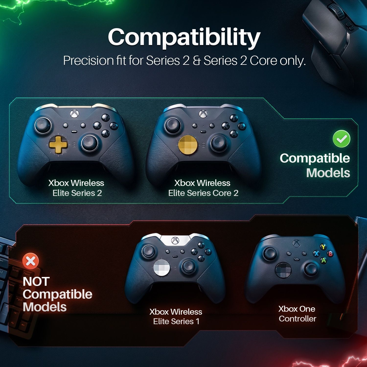 TNP 5 in 1 Elite Controller Paddles for Xbox One Elite Series 2 - Replacement Metal Stainless Steel Paddles Trigger & D-Pad Parts Accessories Compatible with Xbox Elite Controller Series 2 Core, Gold