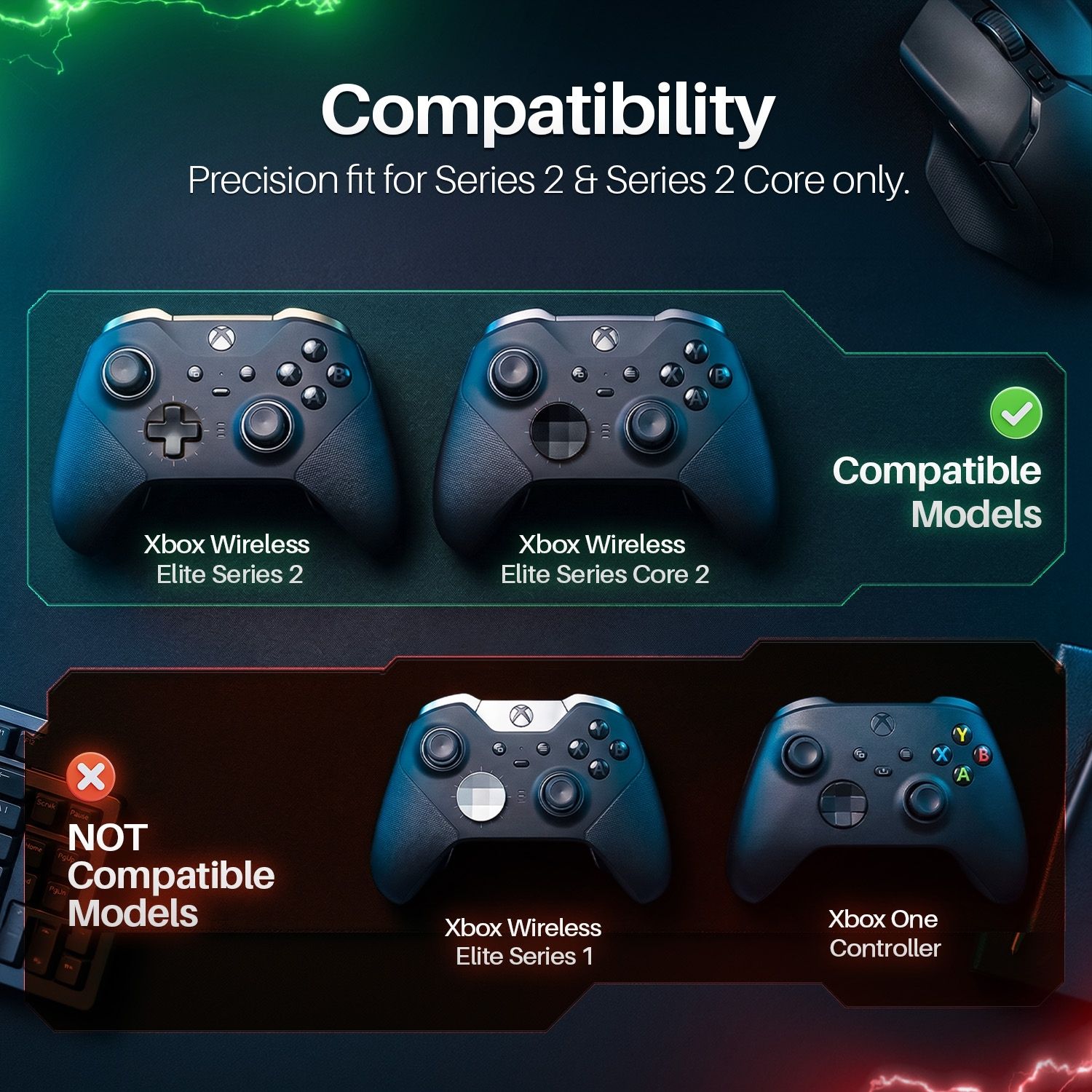 Elite Series 2 Controller Accessories - D-Pads, Thumbsticks, Paddles DIY Customizable Parts, High-Quality Black Elite Component Kit, Replacement Accessories for Xbox One Elite Controller Series 2