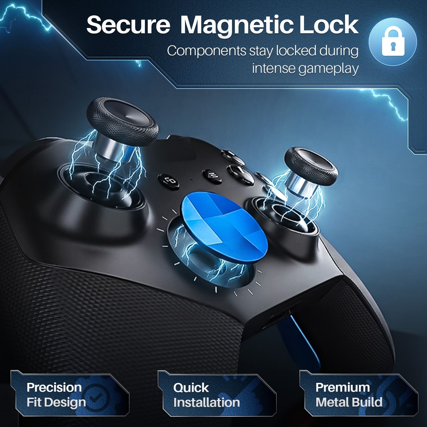 Elite Series 2 Controller Accessories - D-Pads, Thumbsticks, Paddles DIY Customizable Parts, High-Quality Blue Elite Component Kit, Replacement Accessories for Xbox One Elite Controller Series 2