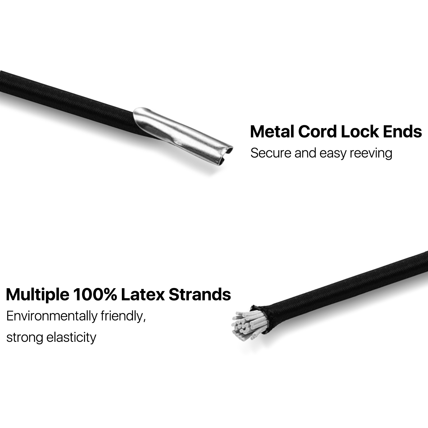 User-Friendly and Secure - Both ends of each cord are lock finished with molded metallic anchor ends, enables easier and quicker repair when reeving. 4 cords (2 Long 2 Short) perfect for replacing only broken lace or all top and bottom reeve